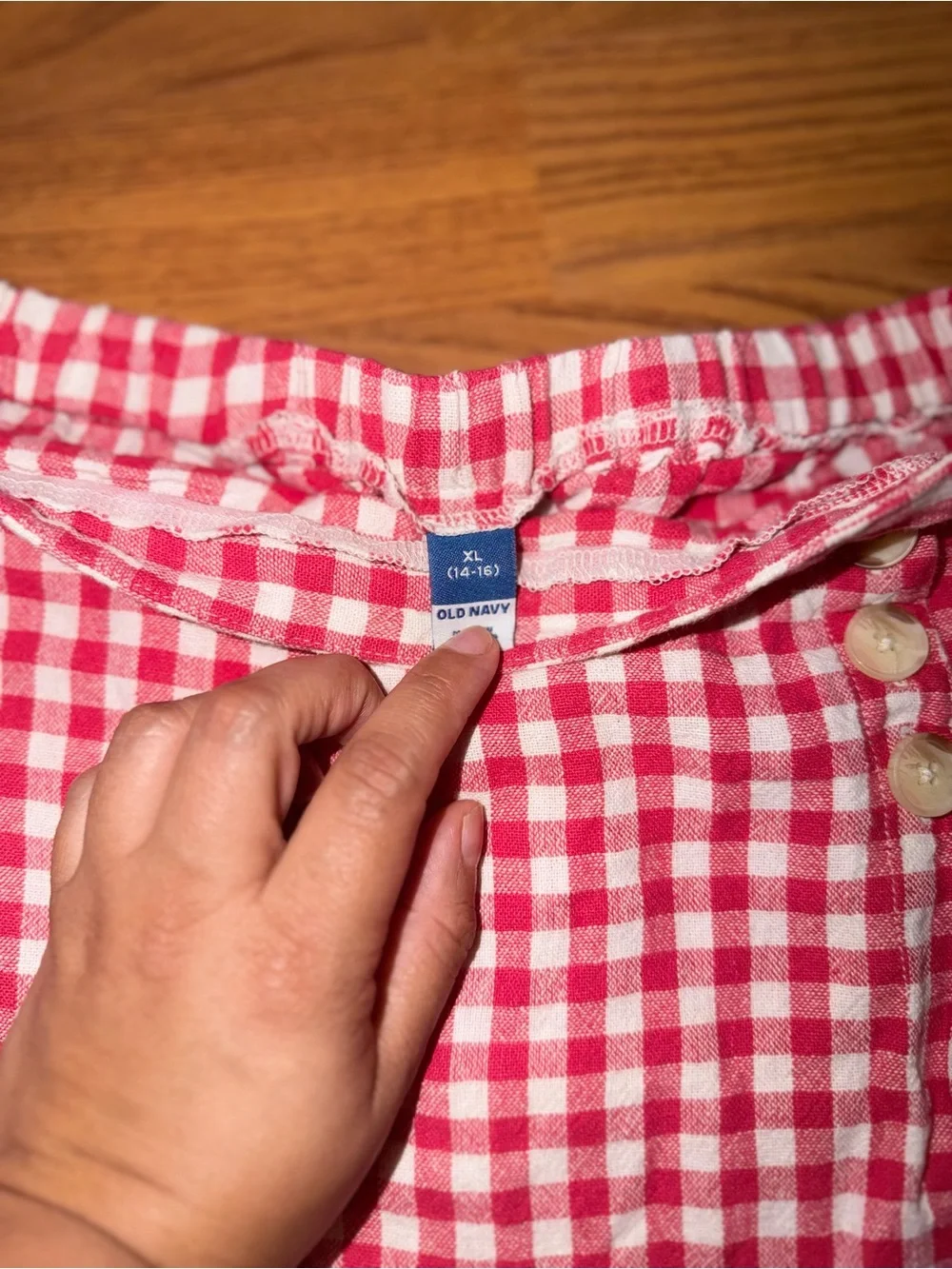 Old Navy Red and White Gingham Girls Skort